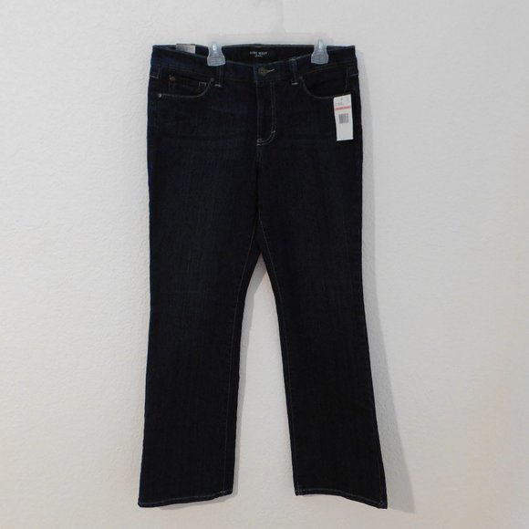 Nine West Women's Dark Wash Jeans Embroidered Pockets Mid Rise Bootcut Sz 10 NEW - Picture 4 of 11
